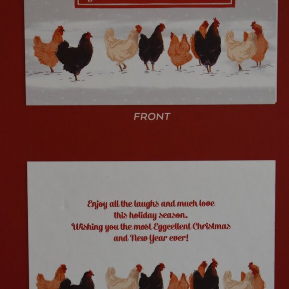 Rooster Themed Christmas Greeting Card 10 Pack 5.4 x 8.25 - Picture 2 of 2